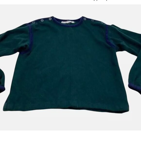 YSL Yves Saint Laurent Rive Gauche Vintage 80s Green Purple Sweater Top Sz 42 M - Picture 7 of 11